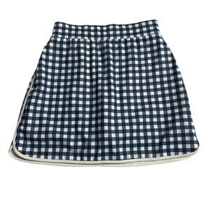 J Crew Factory Womens XXS Active Skort Skirt Blue White Gingham Plaid BO970